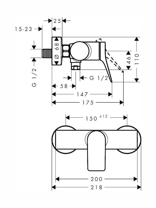 Hansgrohe Baterie Amestecare Dus Termostatică Neagră