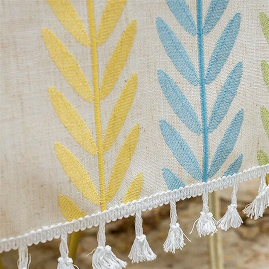 FRIPIA Покривка за маса Ленена с Бродерия Многоцветна 140x250см