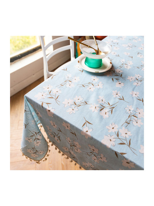 FRIPIA FRIPIA Leinen Tischdecke Hellblau 140x220cm