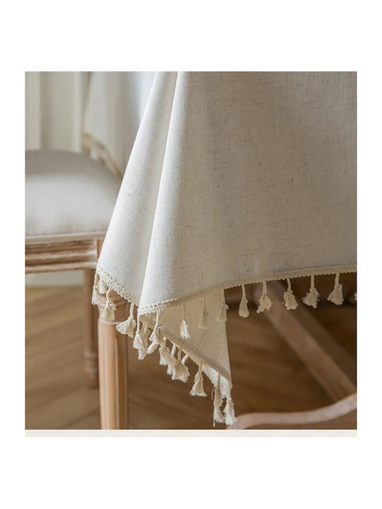 FRIPIA Față De Masă Din In Cu Broderie Gri 120x180cm