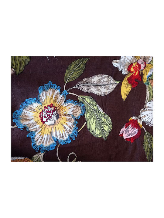 FRIPIA Față De Masă Din In Cu Dantelă Maro 140x200 Cm