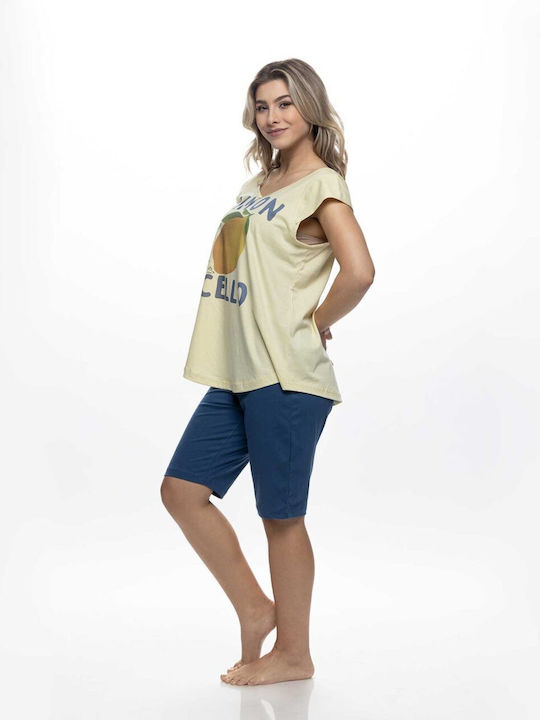 Galaxy Set Pijamale Damă De Vară Din Bumbac Verde