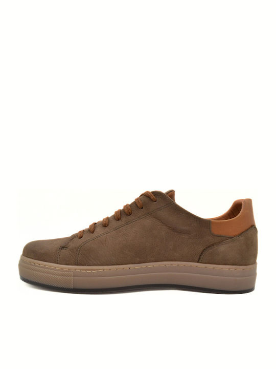 Leather Men's Casual Shoes Brown 72262-222 BROWN