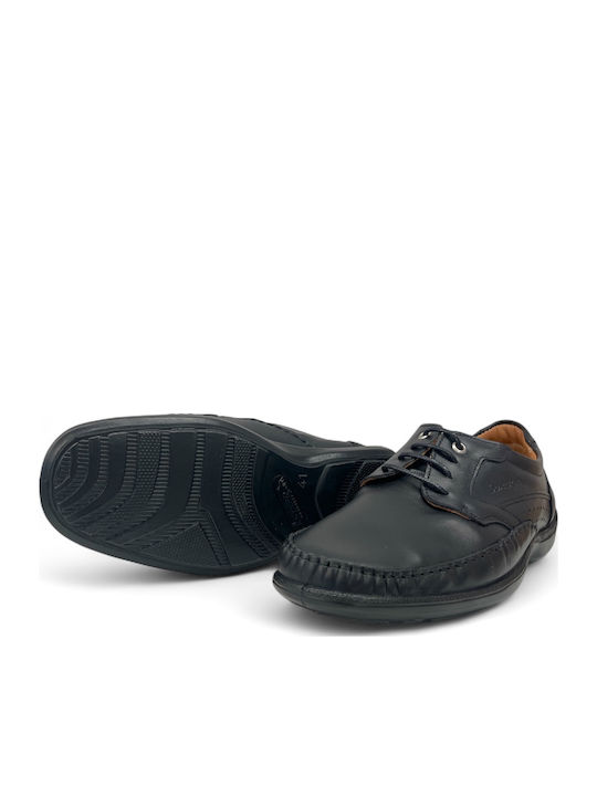 Leather Men's Casual Anatomic Black Shoes