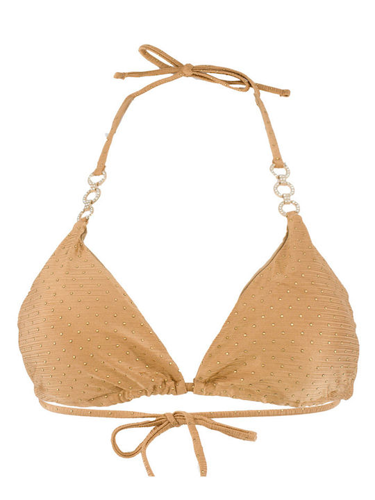 Γυναικείο Μαγιό Brazilian Τριγωνάκι Gold Dots Μπεζ