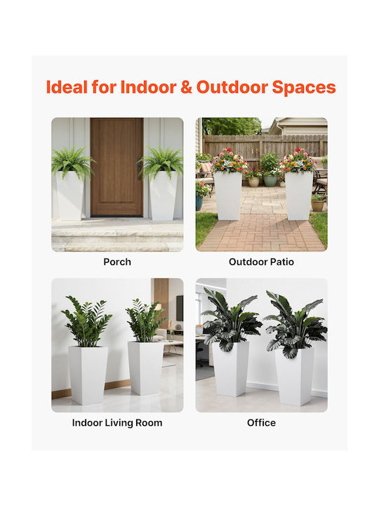 Vevor Set of 2 White Plastic Planter Boxes