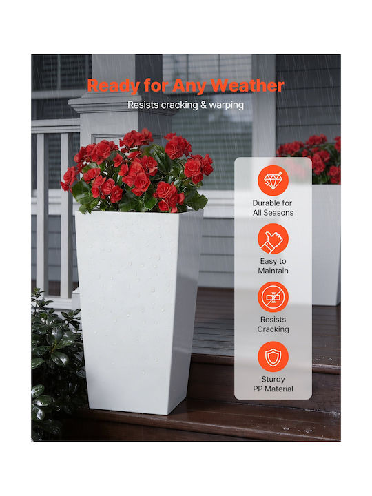 Vevor Set of 2 White Plastic Planter Boxes