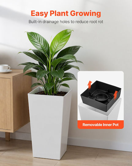 Vevor Set of 2 White Plastic Planter Boxes