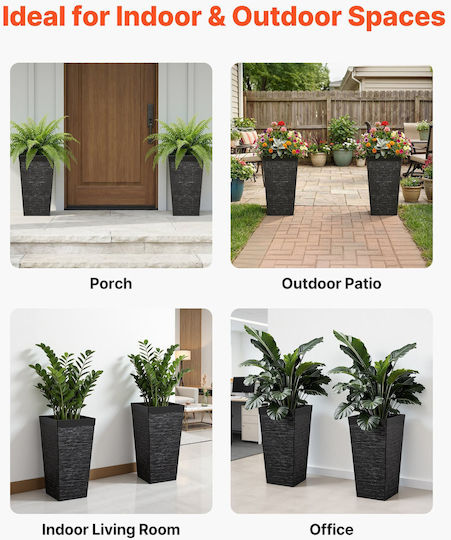 Vevor Set of 2 Black Plastic Planter Boxes