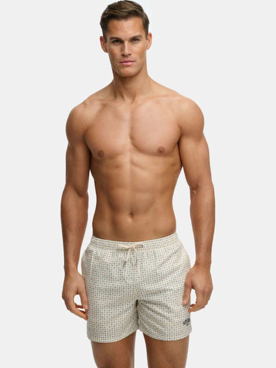 Stud Men's Swim Shorts White with Patterns