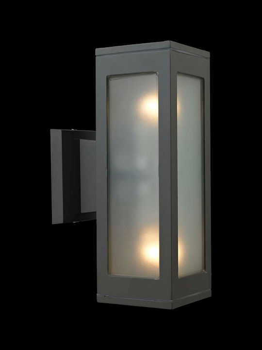 Sun Light Επιτοίχια Εξωτερική Πλαφονιέρα E27 IP44 Διπλής Δέσμης 9x26.5εκ.