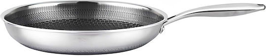 Cheffinger 32cm Pan Honeycomb Coating Long Handle Silver