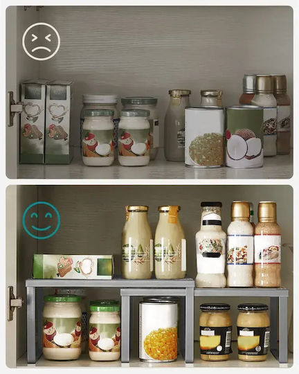 Songmics Metal Cabinet Shelf 32 cm 2-Piece Silver