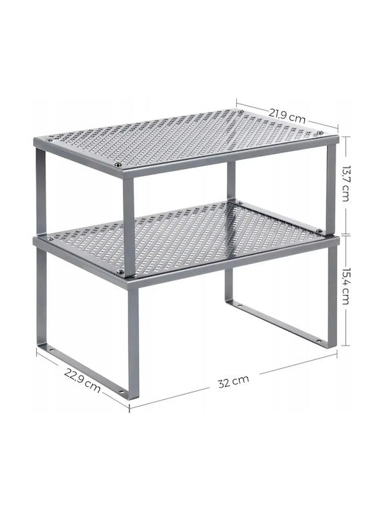 Songmics Raft pentru dulap Metalic 32 cm Argintiu