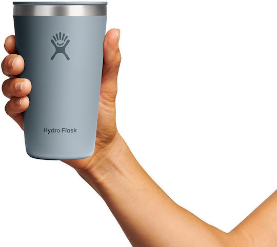 Hydro Flask All Around Ποτήρι Θερμός Πλαστικό 473ml Γκρί με Καλαμάκι και Λαβή