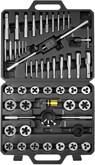 Vevor Set of Hand Taps and Threaders 51 Pieces Metric Sizes M6–M24 Coarse Fine Thread Key Accessories Steel Bearing Carrying Case Szhbytzdcc5190drk001v0