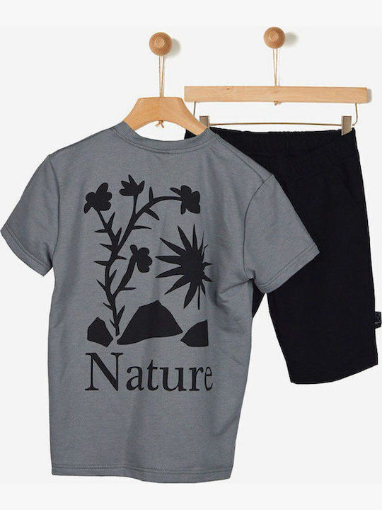 Kids Set with Shorts Summer 2 Pieces Grey Black-Grey