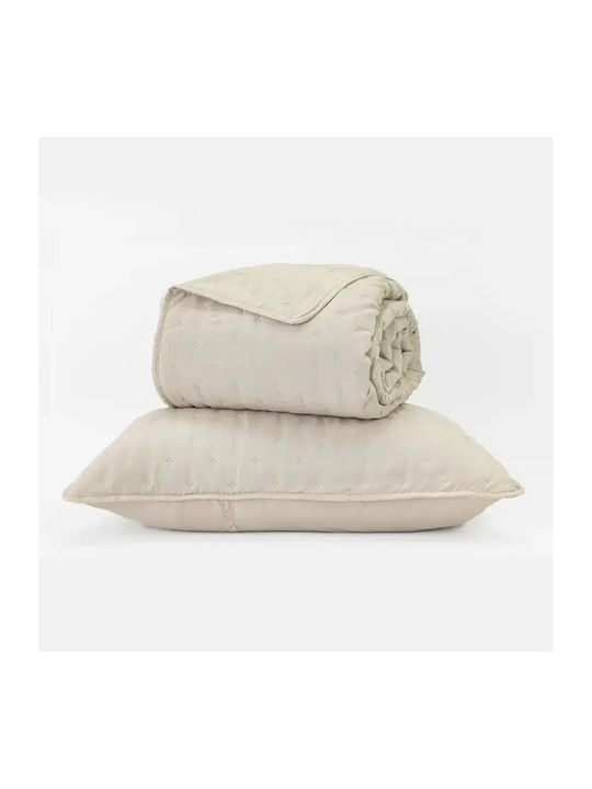 Borea Set Coverlet Double from Polyester Ecru 220x240cm