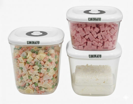 Colorato Set of Transparent Plastic Lunch Boxes 3 Pieces