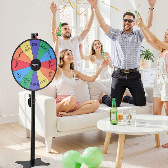 Vevor 610 Mm Wheel Of Fortune Base 12 Positions Adjustable Height Dry Erase Board 2 Markers 6 Colors Easy Assembly Party Pub Exhibitions Carnival Ldscjzl24incq5i6r001v0