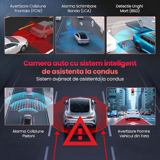 Set Cameră DVR Auto 4K cu Ecran Wi-Fi GPS și Cameră Marsarier