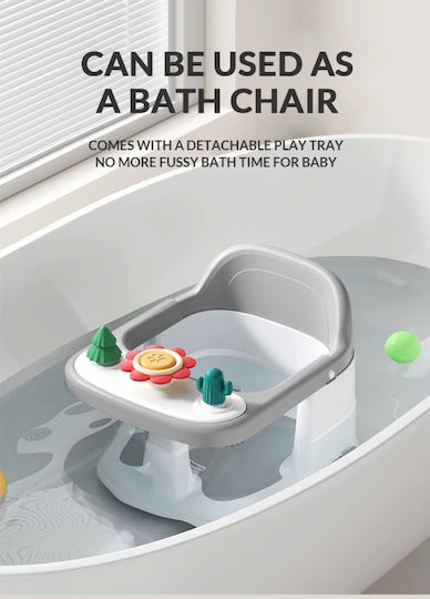 Little Mom Scaun De Baie Pentru Copii Cu Termometru Gri
