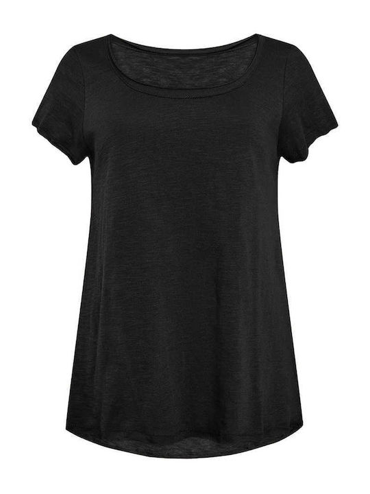 Celestino T-shirt Καμπύλη Στο Τελείωμα Loose Fit Μαύρο