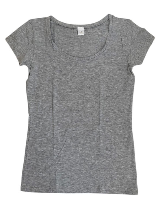 Short Sleeve Gray Melange Women's T-Shirt