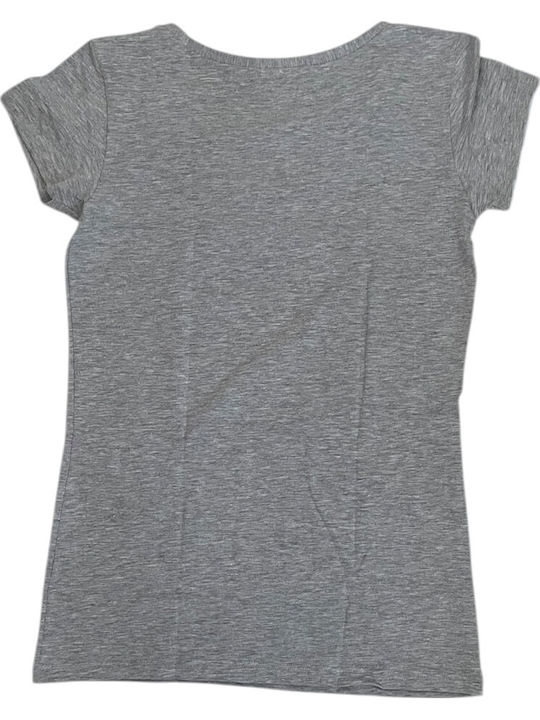 Short Sleeve Gray Melange Women's T-Shirt