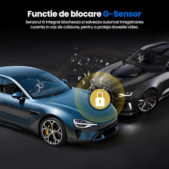 Set Cameră DVR Auto 4K Wi-Fi GPS și Cameră Marșarier