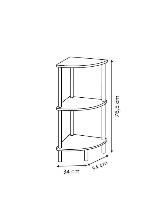 Corner Bookcase Come Beige 34x34x76.5cm