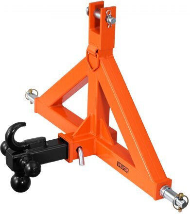 Vevor 3 Point Trailer Hitch 50.8 Mm Receiver 3 Pt Quick Hitch Attachment 3 Trailer Balls Tractor Tow Drawbar Adapter Category 1 Kubota Mahindra Ford Yanmar John Deere Massey Ferguson