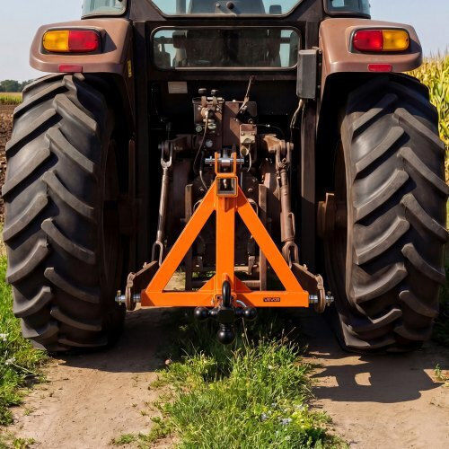 Vevor 3 Point Trailer Hitch 50.8mm Receiver 3 Pt Quick Hitch 3 Trailer Balls Tractor Tow Drawbar Adapter Category 1 Kubota Mahindra Ford Yanmar John Deere Massey Ferguson Orange