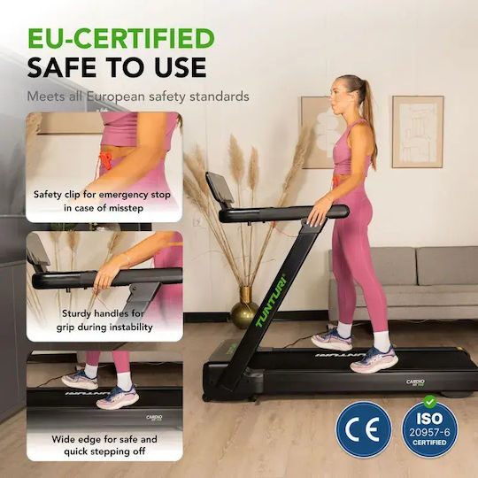 Tunturi Cardio 3.5hp Ηλεκτρικός Αναδιπλούμενος Διάδρομος Γυμναστικής για Χρήστη έως 130kg