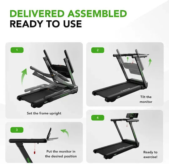 Tunturi Cardio 3.5hp Ηλεκτρικός Αναδιπλούμενος Διάδρομος Γυμναστικής για Χρήστη έως 130kg
