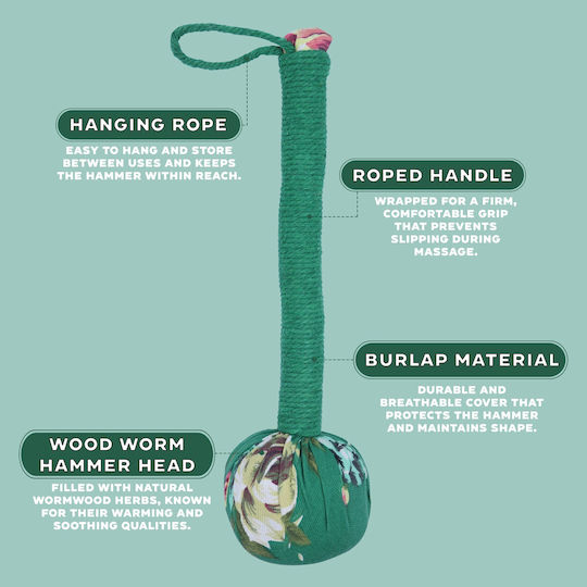 Σφυρί Μασάζ Wormwood Massage Hammer Green 30cm