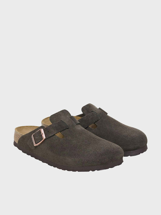 Birkenstock Boston Leder Holzschuhe Braune