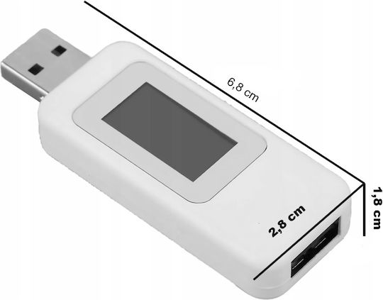 Zola Tester Digital Usb Volmetru Ampermetru 4-30v 0-5.1 A Metru Încărcare Ecran Lcd Alb