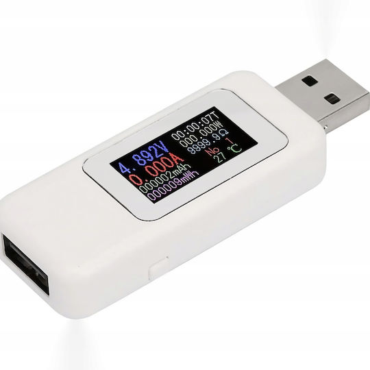 Zola Tester Digital Usb Volmetru Ampermetru 4-30v 0-5.1 A Metru Încărcare Ecran Lcd Alb