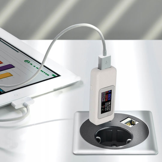 Zola Tester Digital Usb Volmetru Ampermetru 4-30v 0-5.1 A Metru Încărcare Ecran Lcd Alb