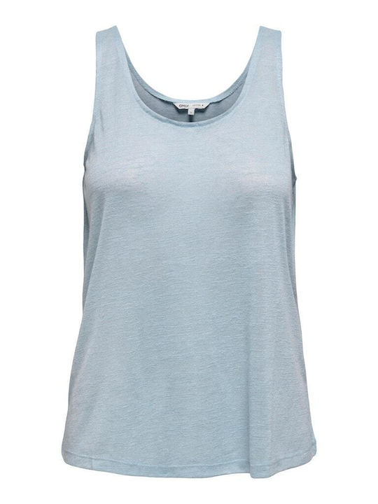 Frida Damen Bluse Ärmellos Light Blue
