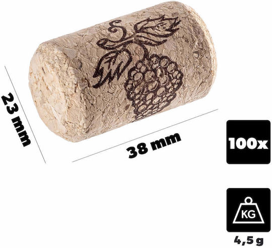 100x Weinflaschenverschluss Kork Naturkork Agglomeriert 23x38