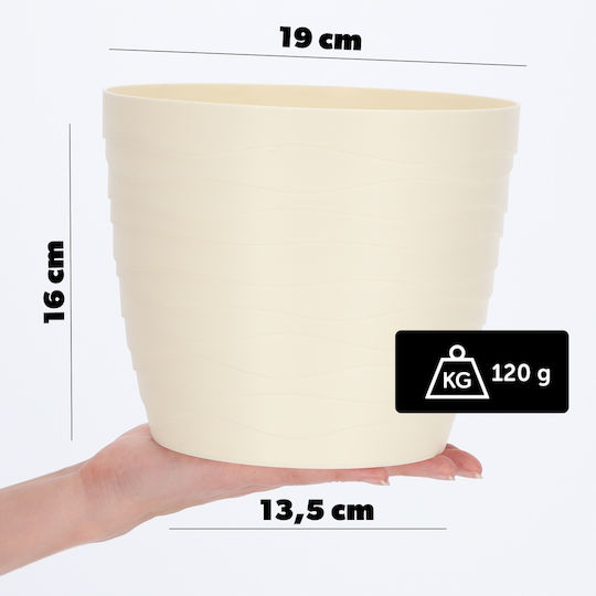 Kadax Kadax Kunststoff-Blumentopf Creme 19x19cm