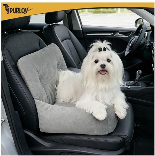 Purlov Scaun Auto Impermeabil pentru Câine Gri