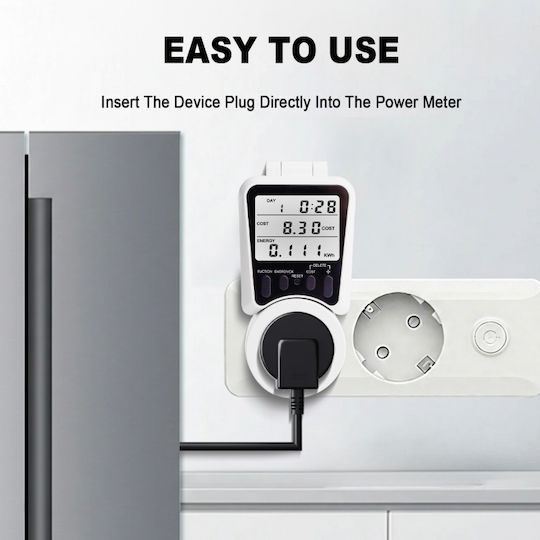 Priză Inteligentă Reglabilă 135° Lcd Contor de Energie 230v 16a 3680w Monitorizare în Timp Real a Costului Consumului Memorie