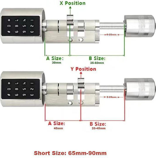 Euro Cylinder Smart Lock Package Ambianzza 2h Smart 65 – 90 Mm Silver + Wifi Adapter