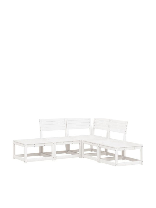 Set Cameră De Zi Pentru Exterior 5 Piese Albe