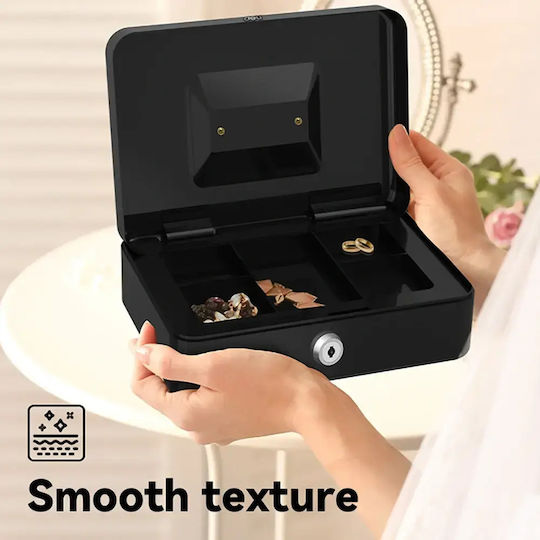 Deli Cash Box with Lock ET505 Black