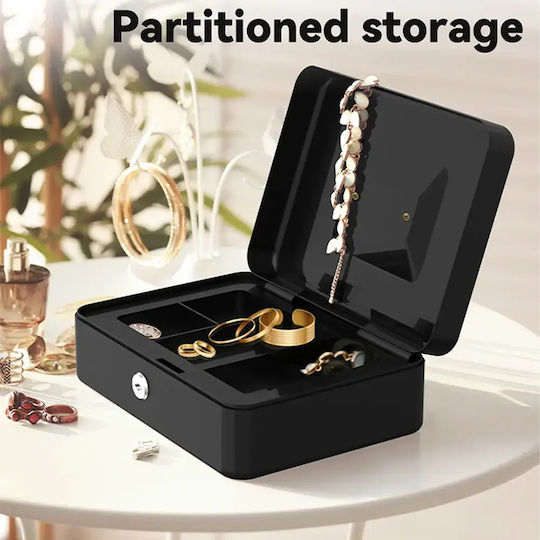 Deli Cash Box with Lock ET505 Black