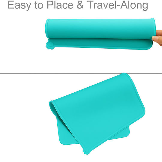 Set de Măsuțe din Silicon pentru Câine 48cm în Culoare Turcoaz